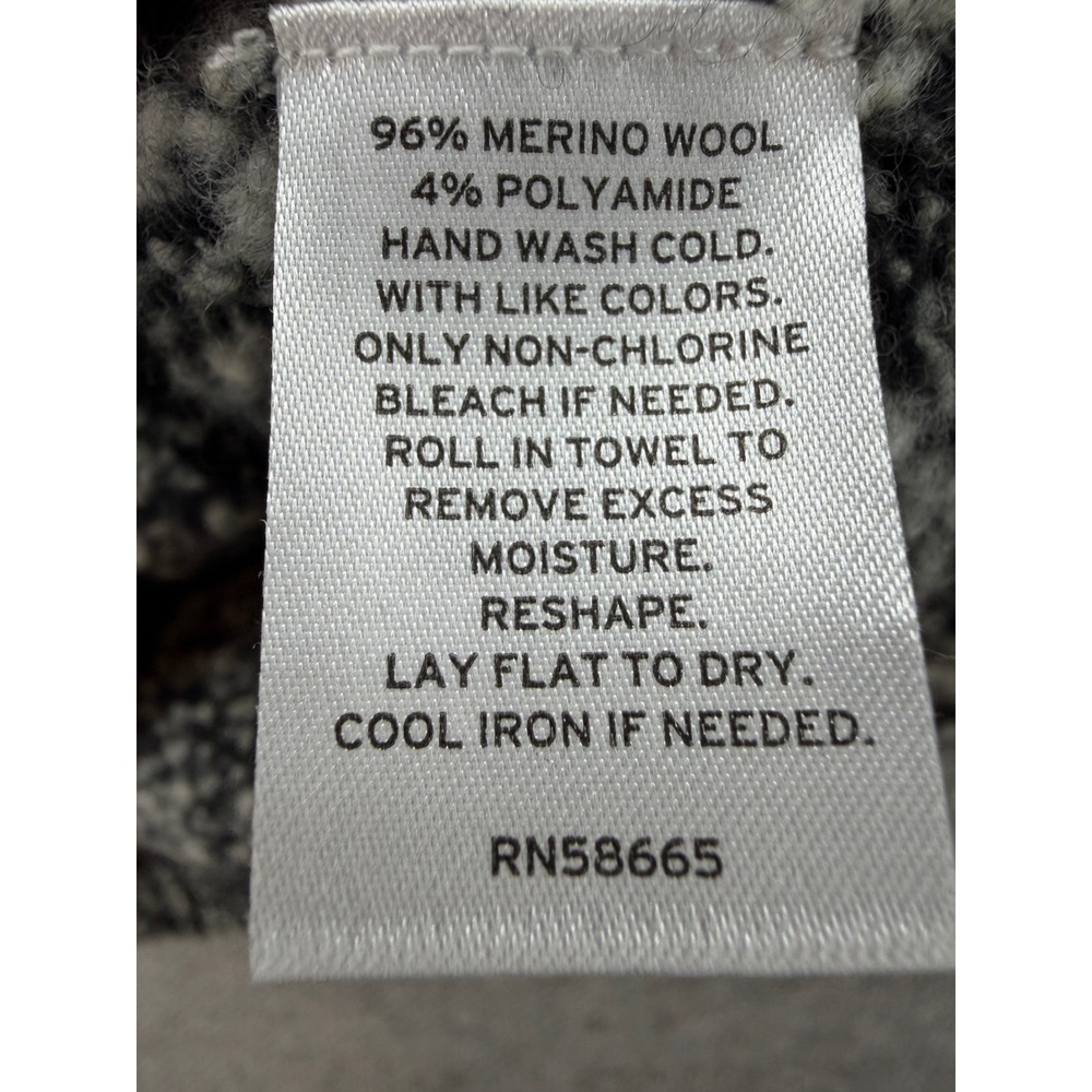 Nordstrom Sweater Vest Women's Small Black Ivory New Merino Wool Marl Knit - Picture 8 of 10